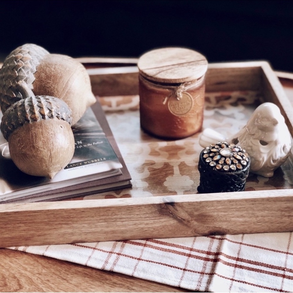 Boho Indian Wood Decor Tray